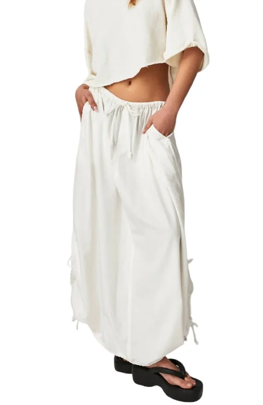 Picture Perfect Parachute Skirt In Optic White