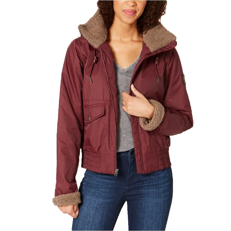 Columbia Women's Fleece-Lined Beacon Brooke Bomber Jacket Wine Size Large