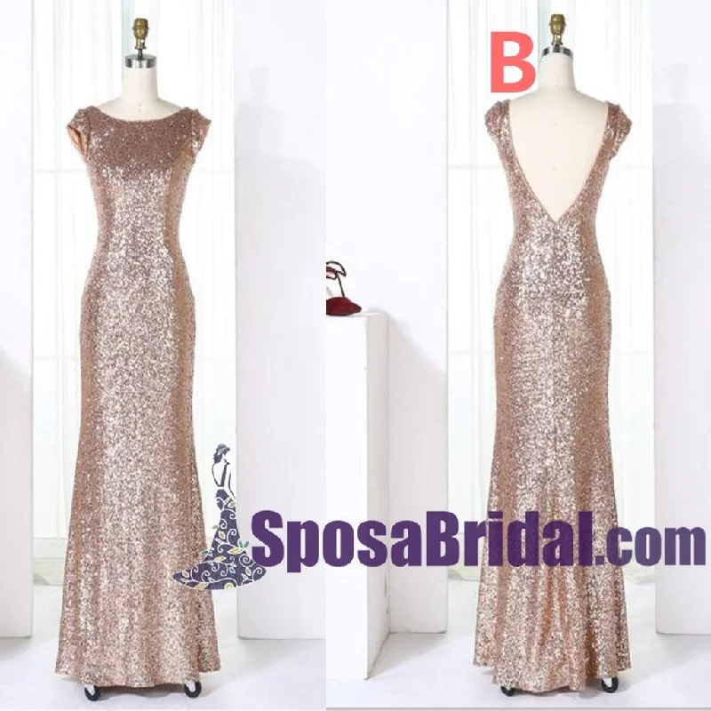 Charming Most popular mermaid sequin long Bridesmaid Dresses, WG04-1